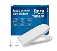 Roca The Gap - Tapa y asiento de Supralit para inodoro compacto, tapadera de WC original con caída amortiguada, recambio de tapa de váter resistente, blanco, A80173200B