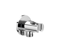 Roca - Toma de agua cromada de 1/2" para flexible de ducha con soporte para ducha de mano integrado . Recambios originales de grifería. Ref A5B5250C00