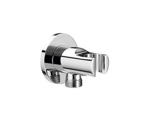Roca - Toma de agua cromada de 1/2" para flexible de ducha con soporte para ducha de mano integrado . Recambios originales de grifería. Ref A5B5250C00