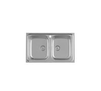 ROCA VICTORIA A872801A01 Fregadero de Dos Cubetas Redondeadas 80cm - Con sifón