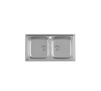 Roca A872901A01 Fregadero 2 Cubetas, Victoria 90, Acero Inox