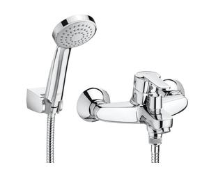 Roca,Victoria,Grifería monomando exterior baño-ducha con inversor automático, ducha de mano, flexible de 1,70 m. y soporte de ducha articulado,A5A0125C02