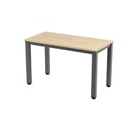 Rocada - Escritorio de Oficina Moderno y Funcional | Mesa de Despacho 120x60cm | Estructura de Acero Ajustable, Tablero de Melamina Blanco, Estructura Gris, Acero Inoxidable