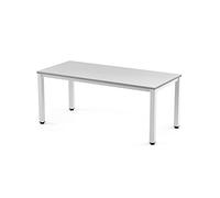 Rocada - Escritorio Moderno 140x80cm | Mesa de Despacho para Oficina/Teletrabajo | Patas Regulables, Montaje Fácil, Fabricado en España, Blanco/Blanco