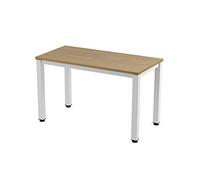 Rocada - Escritorio Moderno y Funcional para Oficina y Estudio en Casa | Estructura de Acero Duradera | Mesa de Estudio Estilo Nórdico | Montaje Sencillo, Blanco + Tablero Roble, 120x60 cm, Acero