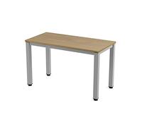 Rocada - Escritorio Moderno y Funcional para Oficina y Estudio en Casa | Estructura de Acero Duradera | Mesa de Estudio Estilo Nórdico | Montaje Sencillo, Gris + Tablero Color Roble, 120x60 cm