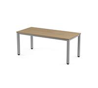 Rocada - Escritorio Moderno y Funcional para Oficina y Estudio en Casa | Estructura de Acero Duradera | Mesa de Estudio Estilo Nórdico | Montaje Sencillo, Gris + Tablero Roble, 140x80 cm, Acero
