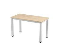 Rocada | Escritorio para Ordenador | Mesa de Estudio para Oficina en casa | Estructura de Acero | Mesa de despacho en Madera de Color Haya y Estructura Color Blanco | 120x60 cm | Montaje Sencillo