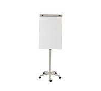 Rocada, Flipchart - Soporte sobre ruedas, 67 x 62 x 181 cm, rotafolio económico con soporte para papel y base de estrella, se limpia en seco, color blanco