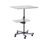 Rocada| Mesa de Trabajo Móvil | Escritorio para Ordenador | con Ruedas |Rotación de 360 Grados | Regulable en Altura | 80x77-112x60cm