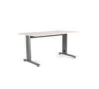 Rocada | Mesa Oficina ancha para Teletrabajo, Despacho, Ordenadores | Estructura de Acero en L color Gris | Mesa robusta y fácil montaje| 160 x 80 cm | Acabados en Blanco