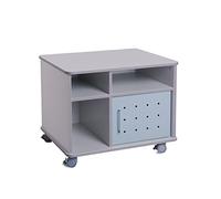 Rocada - Mueble Auxiliar de Oficina - Armario Multifuncional de Oficina Móvil - Soporte para Impresora con Ruedas - Mueble Archivador Color Gris - 72 x 58 x 59 cm