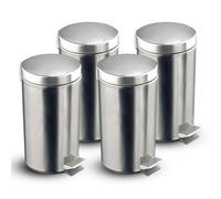 Rocada Papelera con Pedal Inoxidable de 20 litros - Pack 4 Unidades