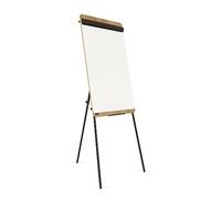 Rocada - Pizarra Blanca con Caballete de Trípode - Pizarra Magnética para Rotafolios - Estructura de Diseño - Acabados en Negro y Madera - Fácil Borrado - 69x195x45 cm
