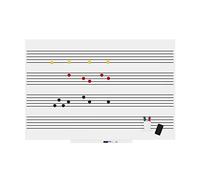 Rocada | Pizarra Blanca con Pentagrama | Pizarra Magnética con Pentagrama Musical | Fácil Borrado en Seco | Horizontal sin Marco | 100 x 150 cm