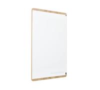 Rocada Pizarra blanca natural con marco de madera, borrado en seco, magnética y con bandeja para bolígrafos, acero sobre madera, 75 x 115 cm, color blanco