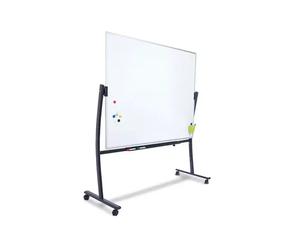 Rocada Pizarra Blanca Vitrificada Magnética Volteable Doble Cara 90x120 cm con Soporte y Ruedas