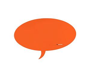Rocada | Pizarra Magnética Color Naranja Sin Marco | Pizarra con Forma de Pensamiento | Pizarra de Rotulador de Borrado en Seco| Globo de Diálogo | Para Escuelas, Casa, Oficinas… | 75 x115 cm