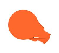 Rocada |Pizarra Naranja de Rotulador | Forma Bombilla | Magnética Sin Marco | Pizarra Imantada de Pared | Sistema de Sujeción Patentado con Imán | Pizarra Naranja 100x150 cm