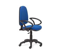 Rocada Silla de Escritorio Económica | Silla Oficina Color Negro | Silla despacho Cómoda, Ajustable y con Ruedas | Regulable en Altura | Tapizada en Tela Ignífuga y con Reposabrazos