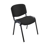 Rocada Silla Confidente de Visitas Negra - Tapizada en Tela - Estructura de 4 Patas