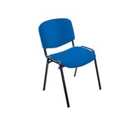 Rocada | Silla Confidente Acolchada - Color Azul - Estructura Negra - Formato Apilable - Asiento para Visitas, Reuniones y Sala de Espera - Diseño Funcional para Uso Diario