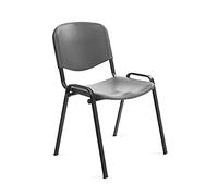 Silla confidente de 4 patas para visitas. Respaldo y asiento fabricados en PVC plástico. Apilable. Estructura de tubo metálico de gran resistencia RD-975V15-1 Color gris. Rocada