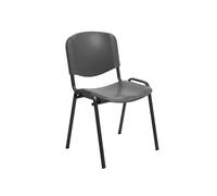 Rocada | Silla Confidente de 4 Patas - PVC Gris - Estructura Metálica de Gran Resistencia - Formato Apilable - Modelo RD-975V15-1 - Asiento para Visitas y Sala de Espera