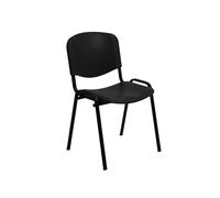 Rocada | Silla Confidente de 4 Patas - PVC Negro - Estructura Metálica de Gran Resistencia - Formato Apilable - Modelo RD-975V15-4 - Asiento para Visitas y Sala de Espera