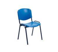 Rocada | Silla Confidente de 4 Patas - Respaldo y Asiento en Polímero Azul - Estructura Metálica - Asiento para Visitas y Reuniones - Diseño Funcional para Uso Diario