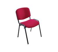 Rocada | Silla Confidente Tapizada - Tela Ignífuga Granate - Estructura Metálica - Modelo RD-965/2 - Asiento para Visitas y Reuniones - Diseño Profesional para Sala de Espera