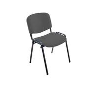 Rocada | Silla Confidente Tapizada - Tela Ignífuga Gris - Estructura Metálica - Modelo RD-965/1 - Asiento para Visitas y Reuniones - Diseño Profesional para Sala de Espera