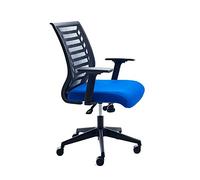 Rocada | Silla de Oficina Tapizada con Espuma Inyectada, Muy Cómoda | Silla de Escritorio Ergonómica y Regulable, Azul