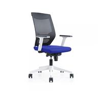 Rocada | Silla Oficina Ergonómica Regulación Lumbar y Reposacabezas | Silla con Ruedas, Reclinable y Cómoda | Tapizada con Malla y Tela Ignífuga | Color Azul