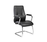 Silla rocada confidente brazos fijos estructura cromada asiento y respaldo tapizado similpiel negro - 985V22