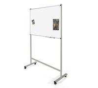 Rocada - Soporte Universal para Pizarra Blanca, Soporte de Metal Móvil Ajustable con Ruedas, para Pizarra de Borrado en Seco, Medidas 123-203x203x49cm