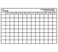 Rocada Visualline Skin Magnetic Dry Erase Board Yearly Planner Grid, 29,5 x 45,3 pulgadas, blanco con negro (6420YP)