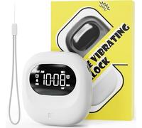 ROCAM Despertador con vibración para Personas Que Duermen Mucho, Funciona con Pilas, Volumen Ajustable en 5 Niveles, Alarma Doble/Fin de Semana, Snooze, 12/24H, DST, Reloj Digital portátil