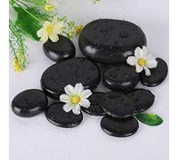 Rocas de masaje de lava (20 unidades) en caja de calefacción, piedras de lava para masaje de cara, espalda, piernas y todo el cuerpo, para spa, bienestar y relajación