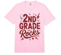 Rocas Rocas DE 2º Grado Rosa Primer Día I Teach Teacher Besties Comfort Colors Adult Heavyweight T-Shirt