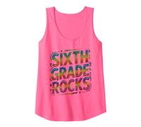 Rocas Rocas DE Sexto Grado Primer día I Teach Teacher Crew Little Camiseta sin Mangas