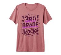 Rocas Rosa Primer Día I Teach Teacher Team Little Camiseta Premium