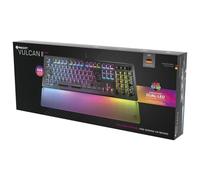 Roccat Vulcan II Max - Teclado óptico mecánico para juegos de PC, teclas RGB personalizables iluminadas y reposamuñecas, botones de titanio, placa de cubierta de aluminio, color negro