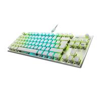 Roccat Vulcan TKL Pro (UK Layout) Mechanical PC Gaming Keyboard, Tenkeyless, Optical Linear Titan Switch, per-Key AIMO RGB Lighting, Anodized Aluminum Top Plate and Detachable USB-C Cable, White