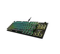 Roccat Vulcan TKL Pro (UK Layout) Mechanical PC Gaming Keyboard, Tenkeyless, Optical Linear Titan Switch, Per-Key AIMO RGB Lighting, Anodized Aluminum Top Plate and Detachable USB-C Cable, Black