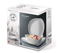Rocco Bormioli Coconut - Vajilla de 18 Piezas, Color Blanco