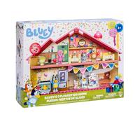 Rocco Giocattoli | Celebration Home de Bluey - el Playset de la casa de Las Fiestas de Bluey con Figuras de acción, Accesorios y Pegatinas