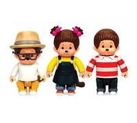 Rocco Giocattoli Monchhichi-Willow, Kauri & Hanae, Multicolor (81504)