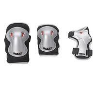 Roces Junior Super 3 Pack - Protecciones para los Patinadores para niños, Color Negro/Gris, Talla JR