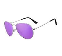 Rocf Rossini Gafas de Sol Piloto para Mujer Gafas Polarizadas Retro de Hombre con Protección UV400 para Pescar Conducir Playa(Plateado/Morado)